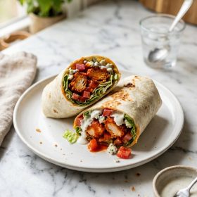 Crispy Buffalo Chicken Wraps served on a plate
