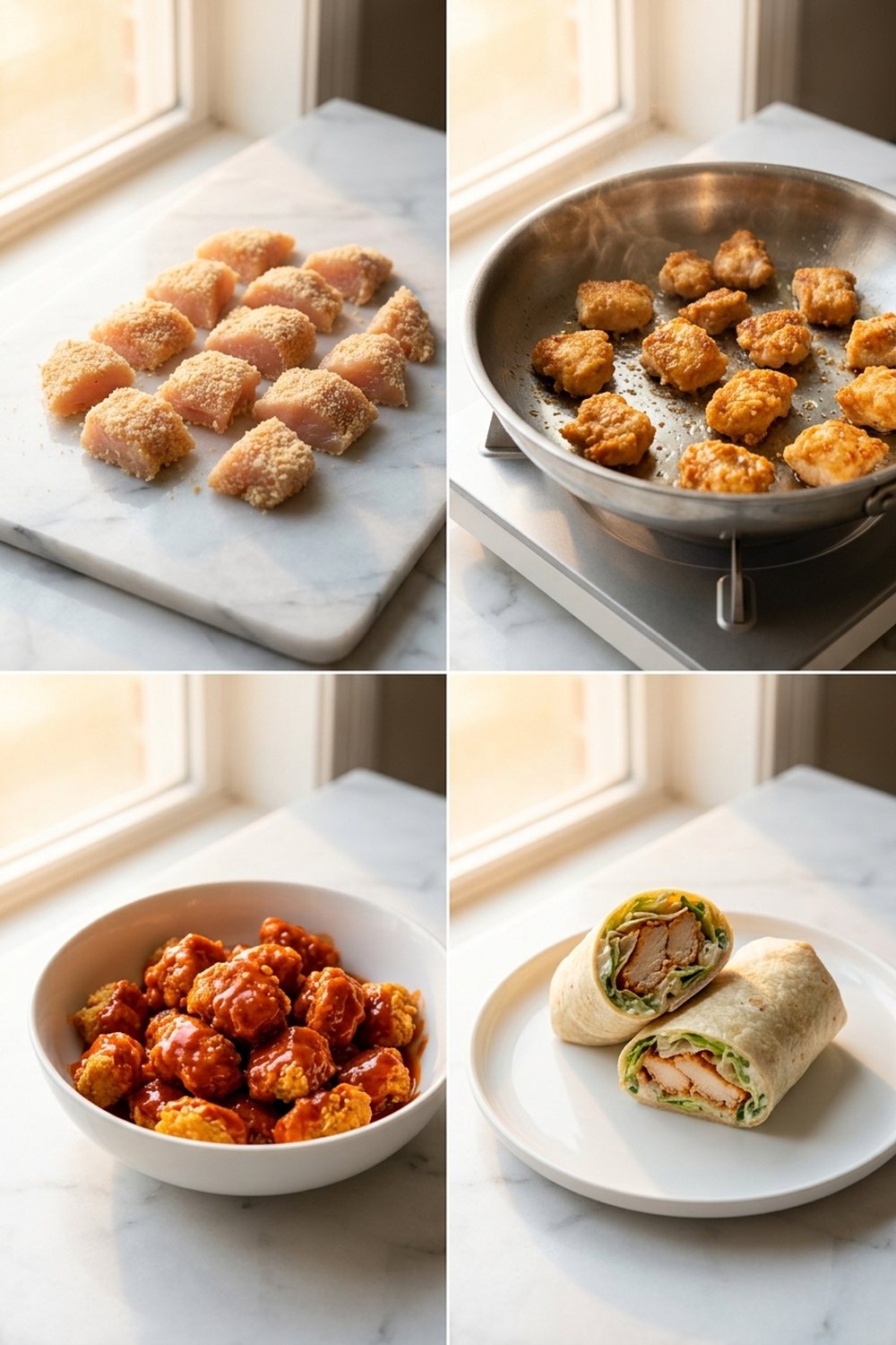Step by step Crispy Buffalo Chicken Wraps