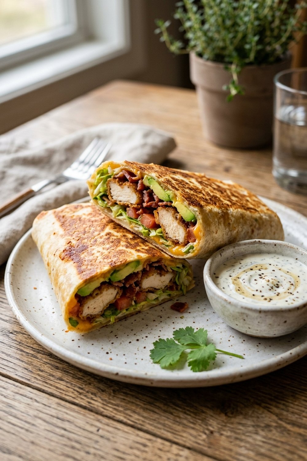 Crispy Chicken Bacon Avocado Wraps