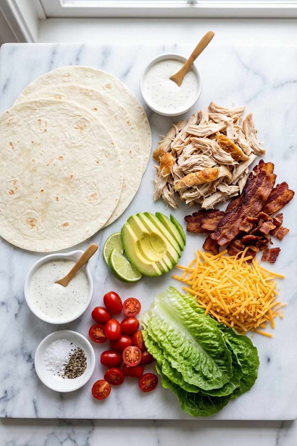 Crispy Chicken Bacon Avocado Wraps ingredients