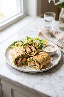 Crispy Chicken Caesar Wraps