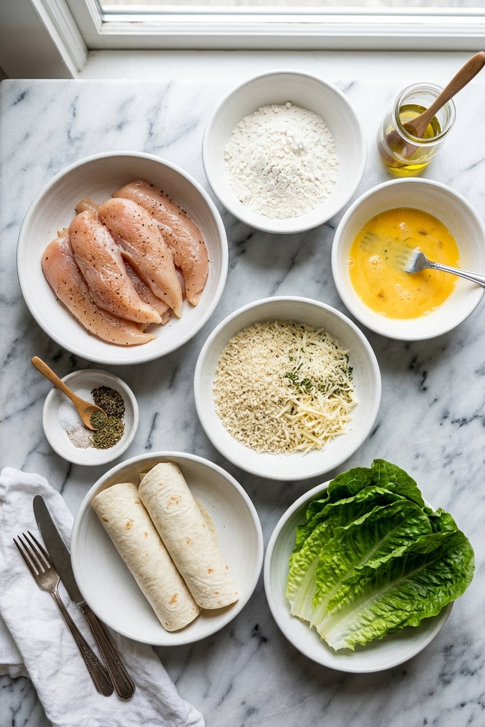 Crispy Chicken Caesar Wraps ingredients