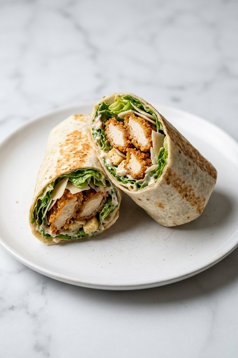 Crispy Chicken Caesar Wraps close up