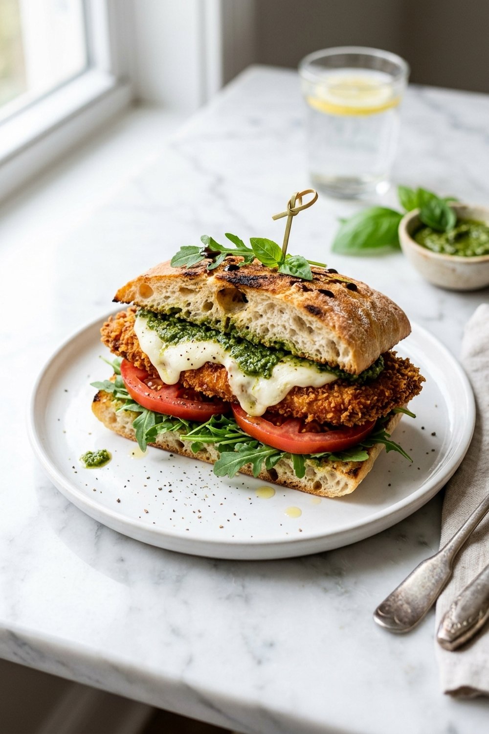 Crispy Chicken Pesto Sandwich
