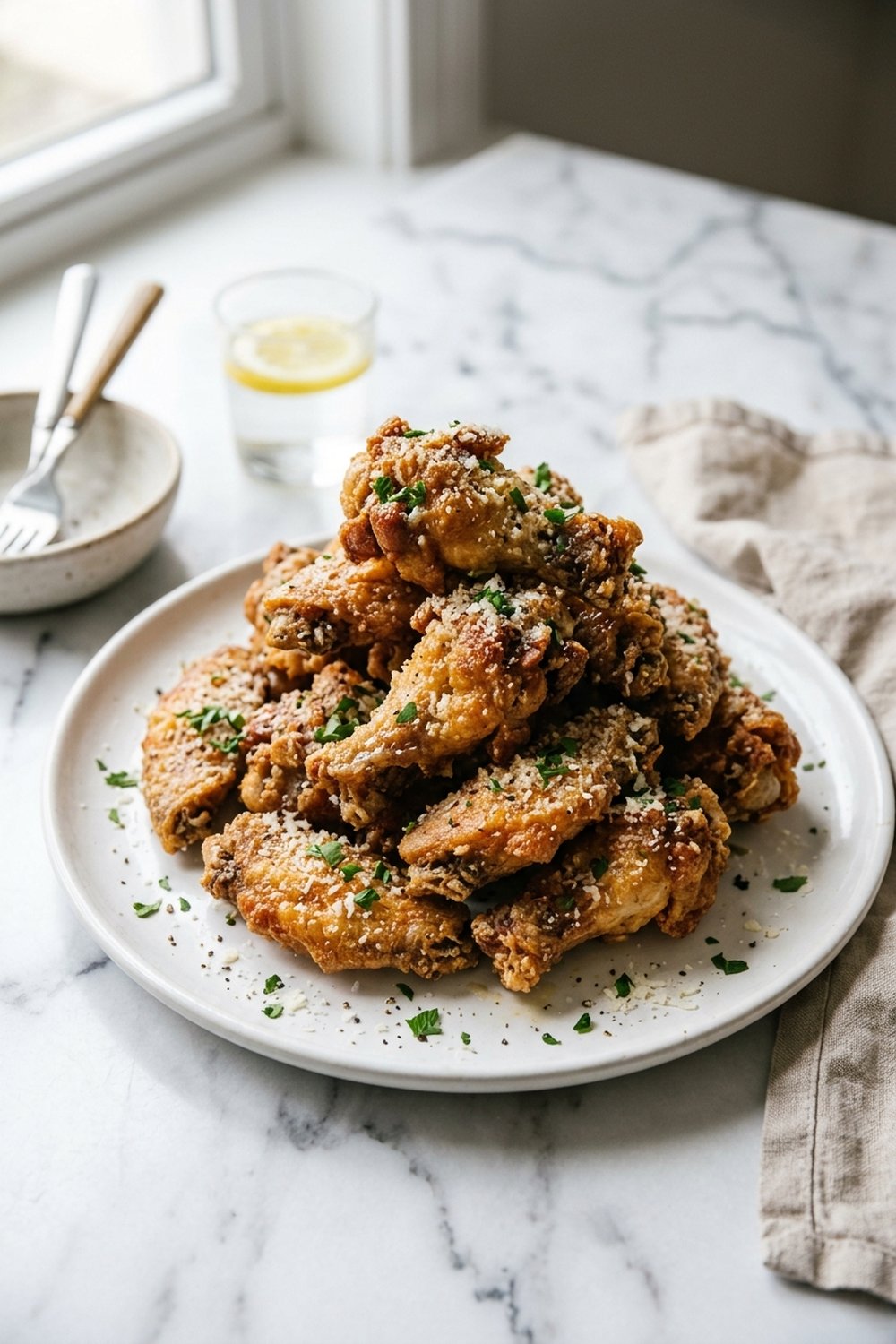 Crispy Garlic Parmesan Wings Air Fryer