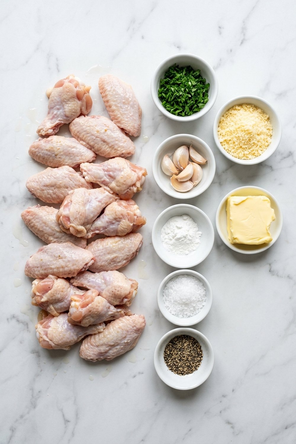 Crispy Garlic Parmesan Wings Air Fryer ingredients