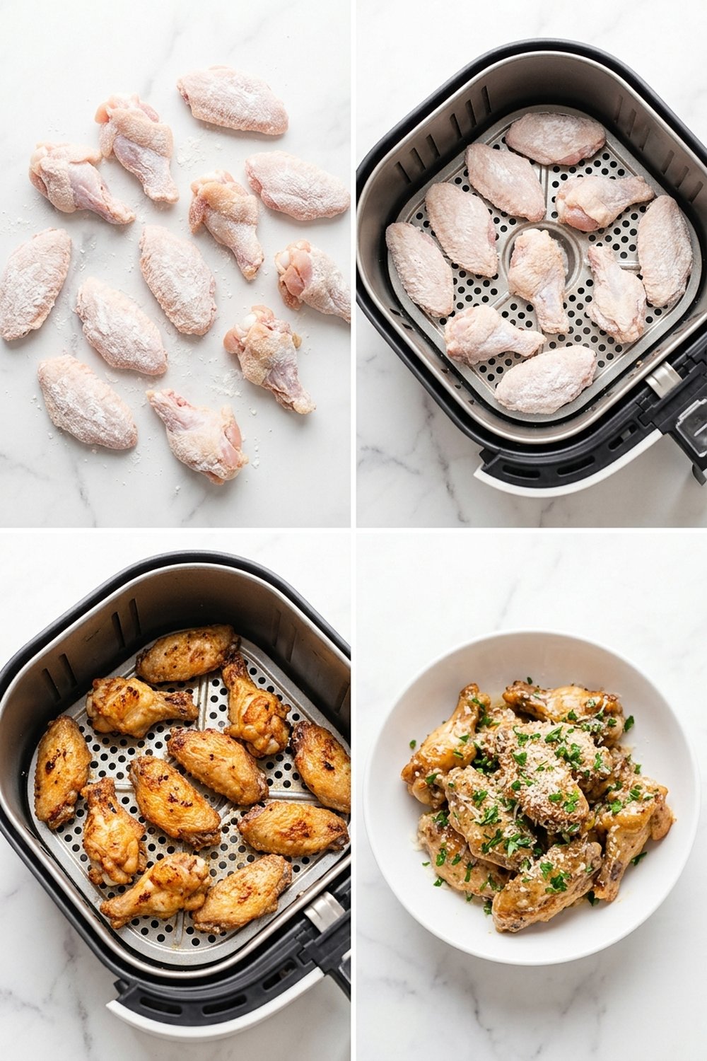 How to make Crispy Garlic Parmesan Wings Air Fryer