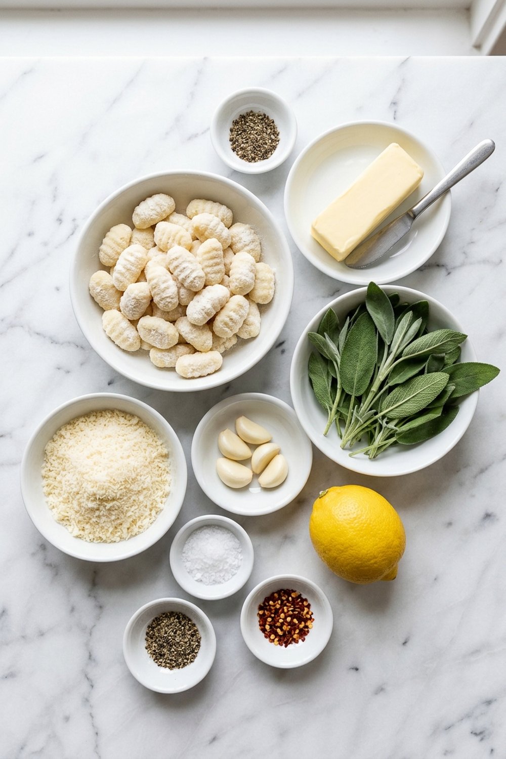 Ingredients for Crispy Gnocchi with Brown Butter