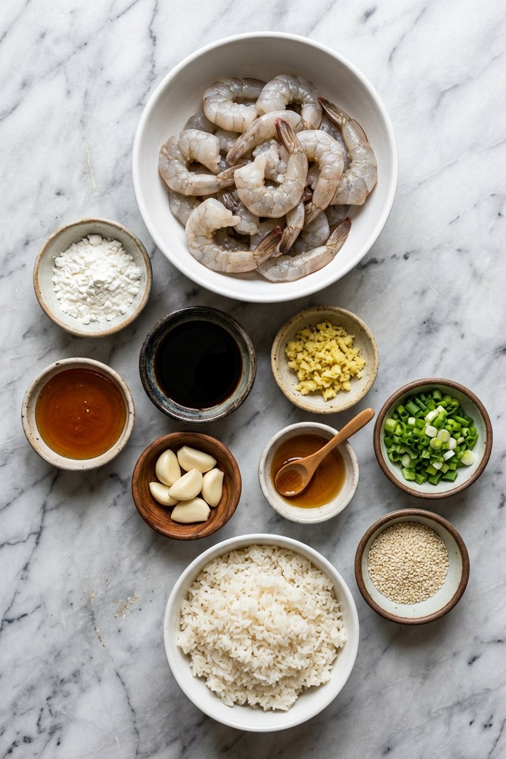 Crispy Honey Garlic Shrimp ingredients