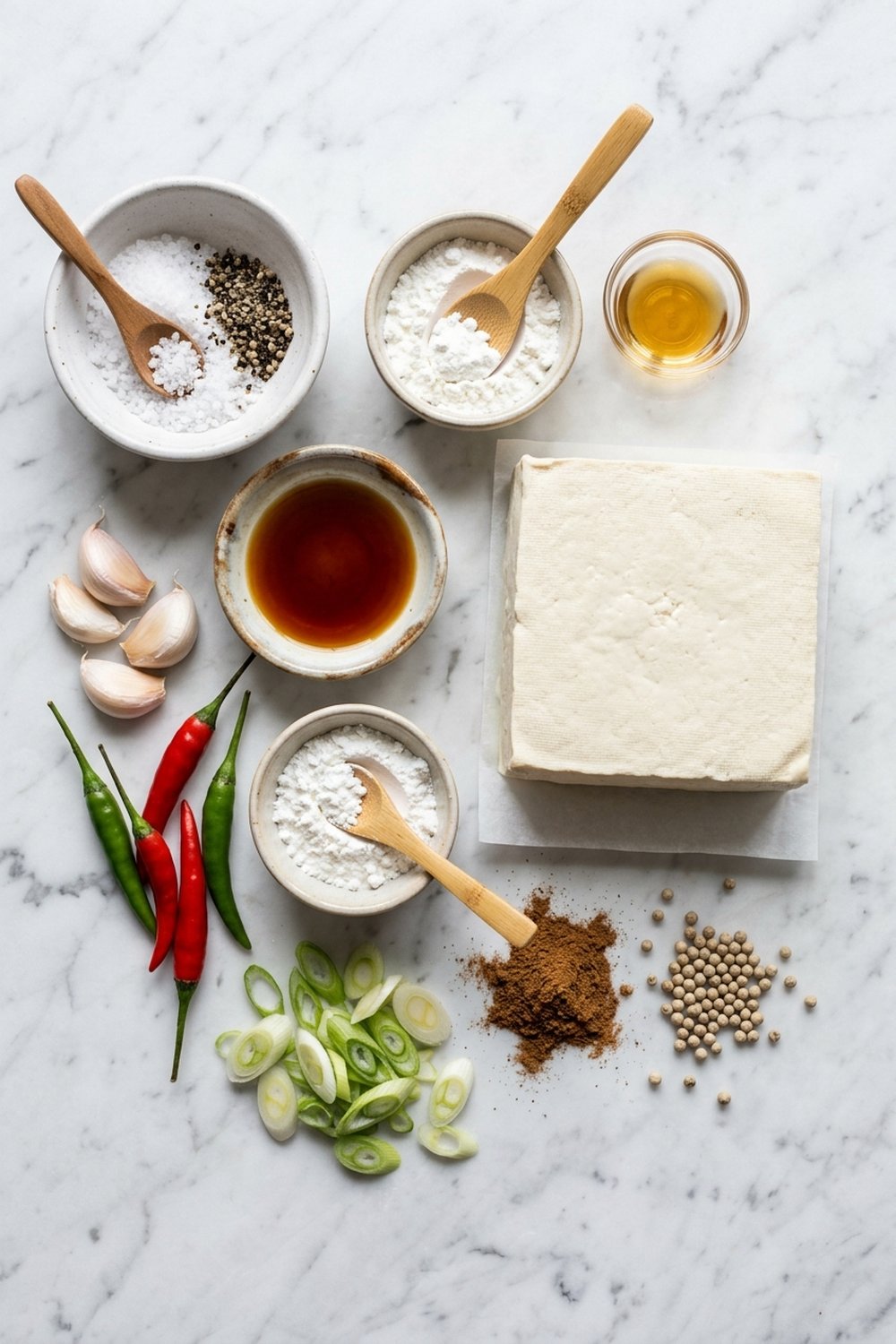 Crispy Salt and Pepper Tofu ingredients