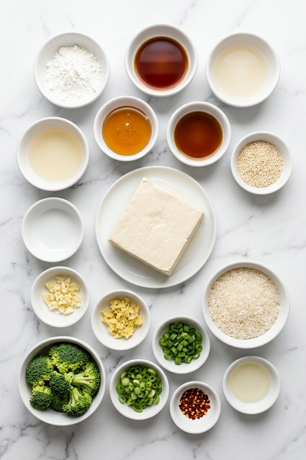 Ingredients for Crispy Sesame Tofu