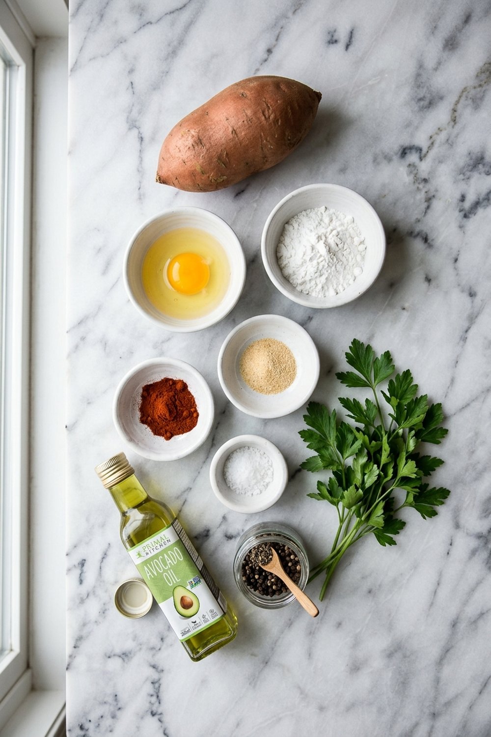 Crispy Sweet Potato Hash Browns ingredients