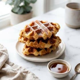 Croffles (Croissant Waffles) served on a plate