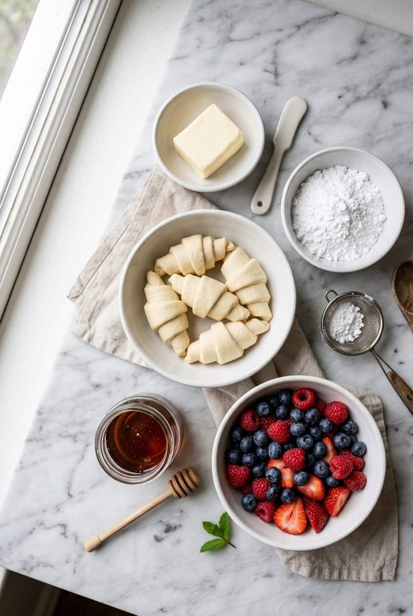Ingredients for Croffles (Croissant Waffles)