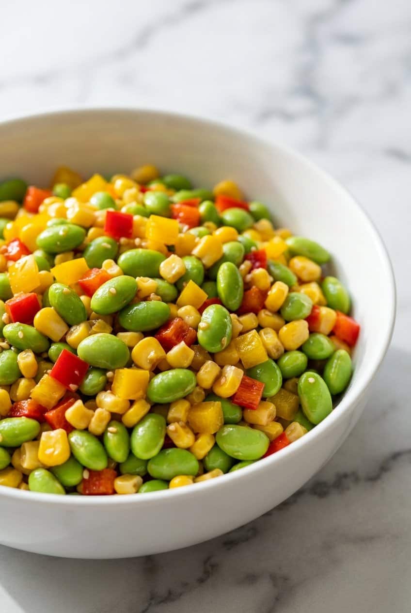 Close up of Edamame Salad