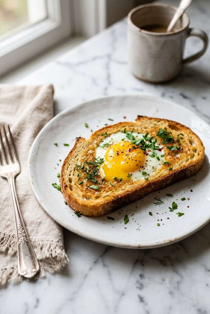 Egg in a hole toast hero shot