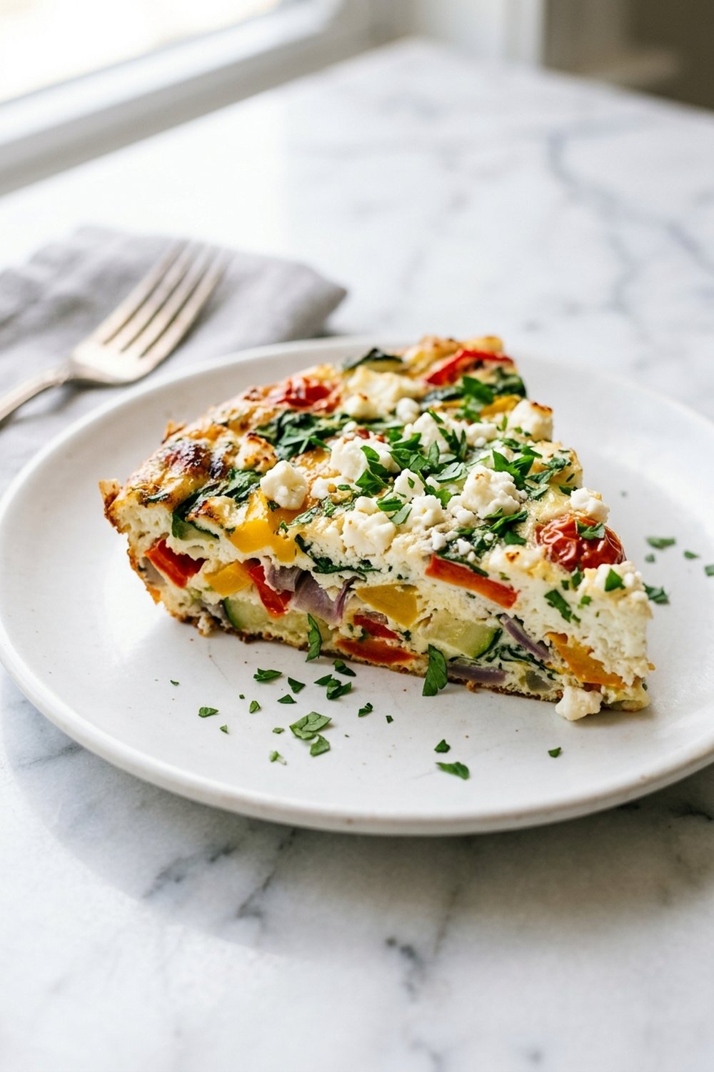 Egg White Vegetable Frittata close up