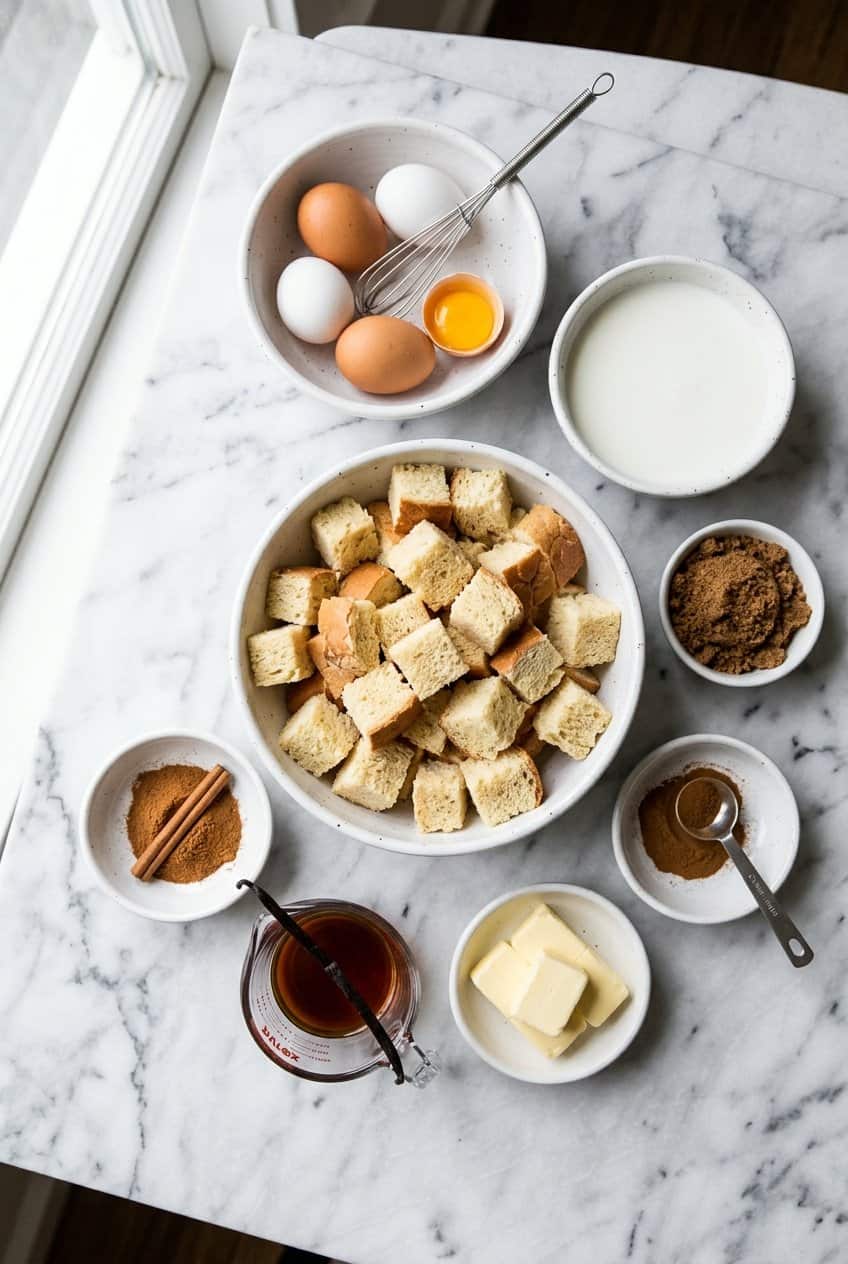 Ingredients for french toast casserole
