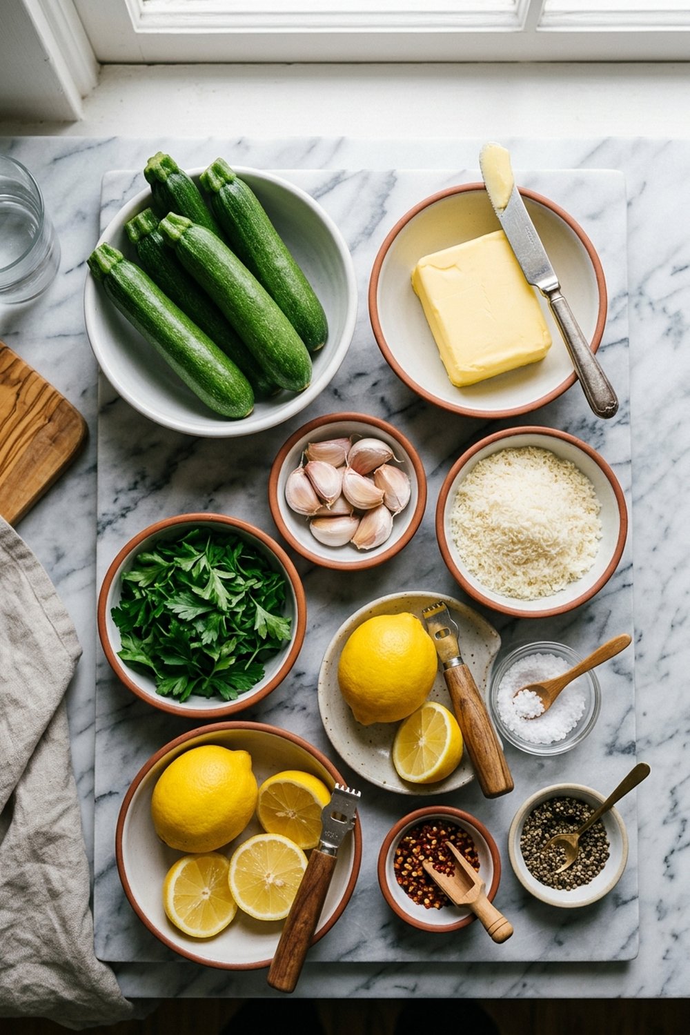 Garlic Parmesan Zucchini Noodles ingredients