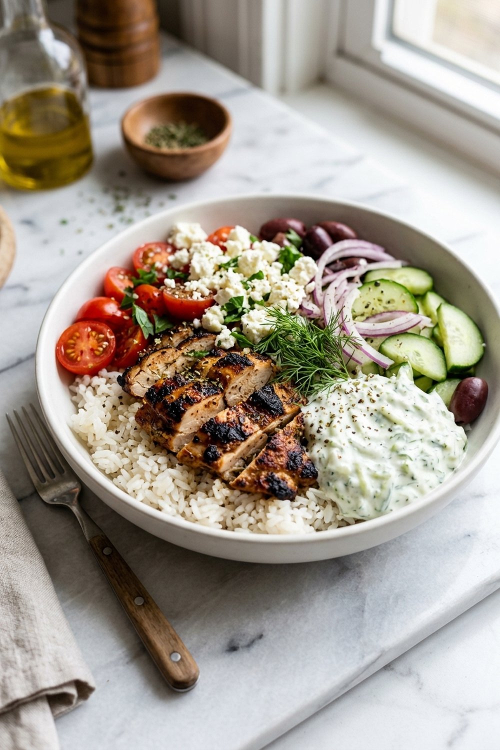 Greek Chicken Gyro Bowls