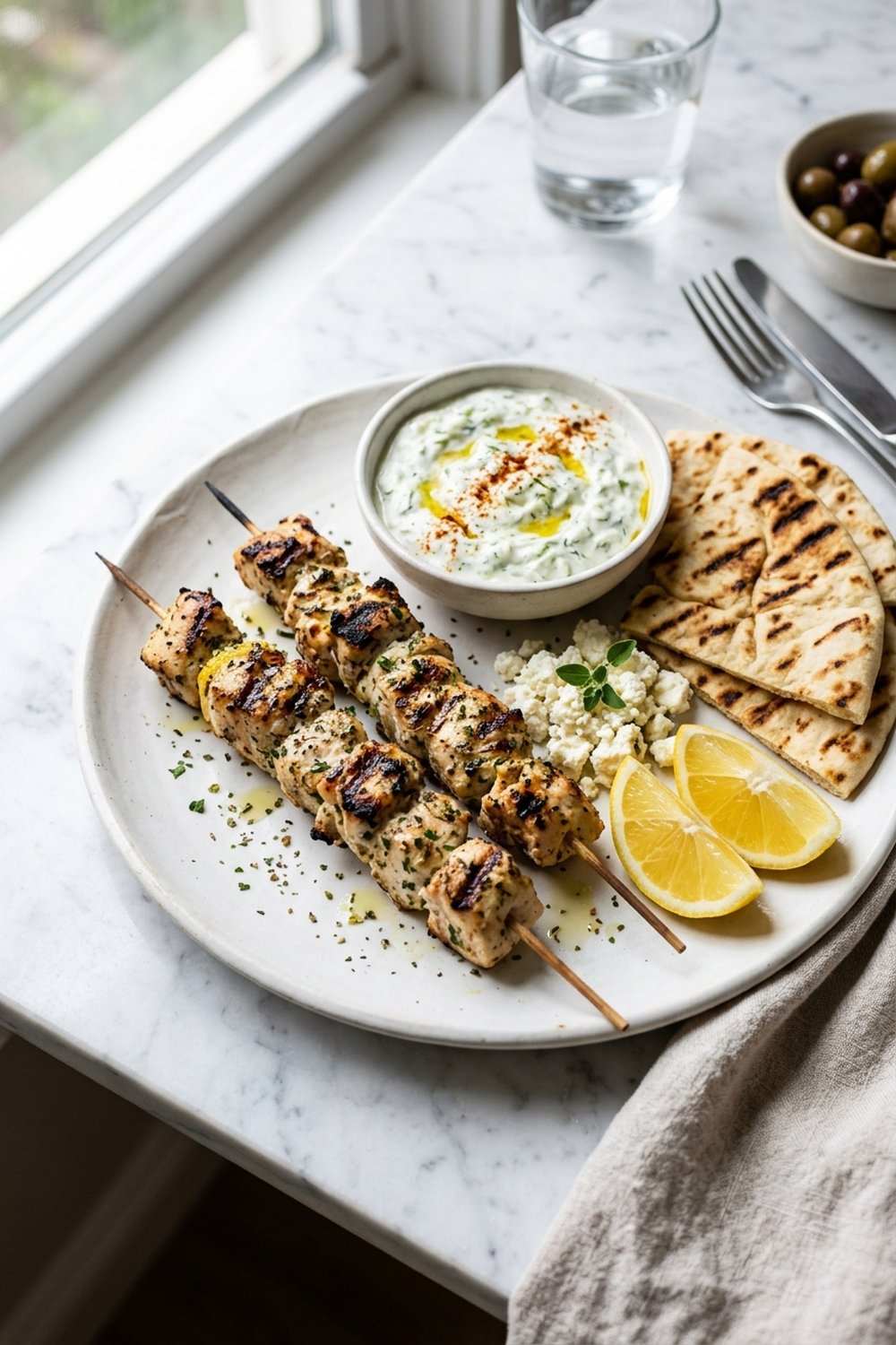Greek Chicken Souvlaki Skewers (Kotopoulo Souvlaki)
