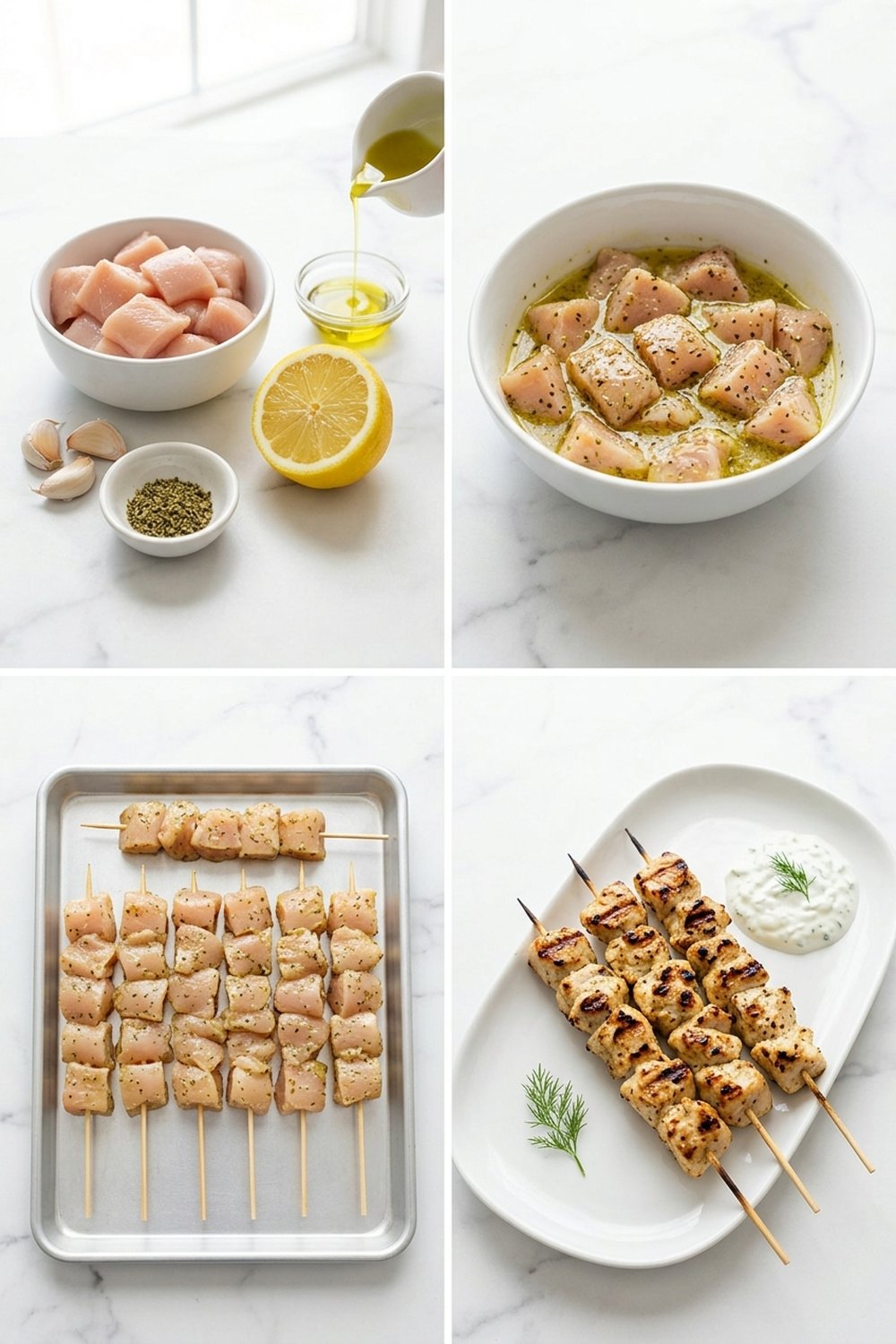 How to make Greek Chicken Souvlaki Skewers (Kotopoulo Souvlaki)