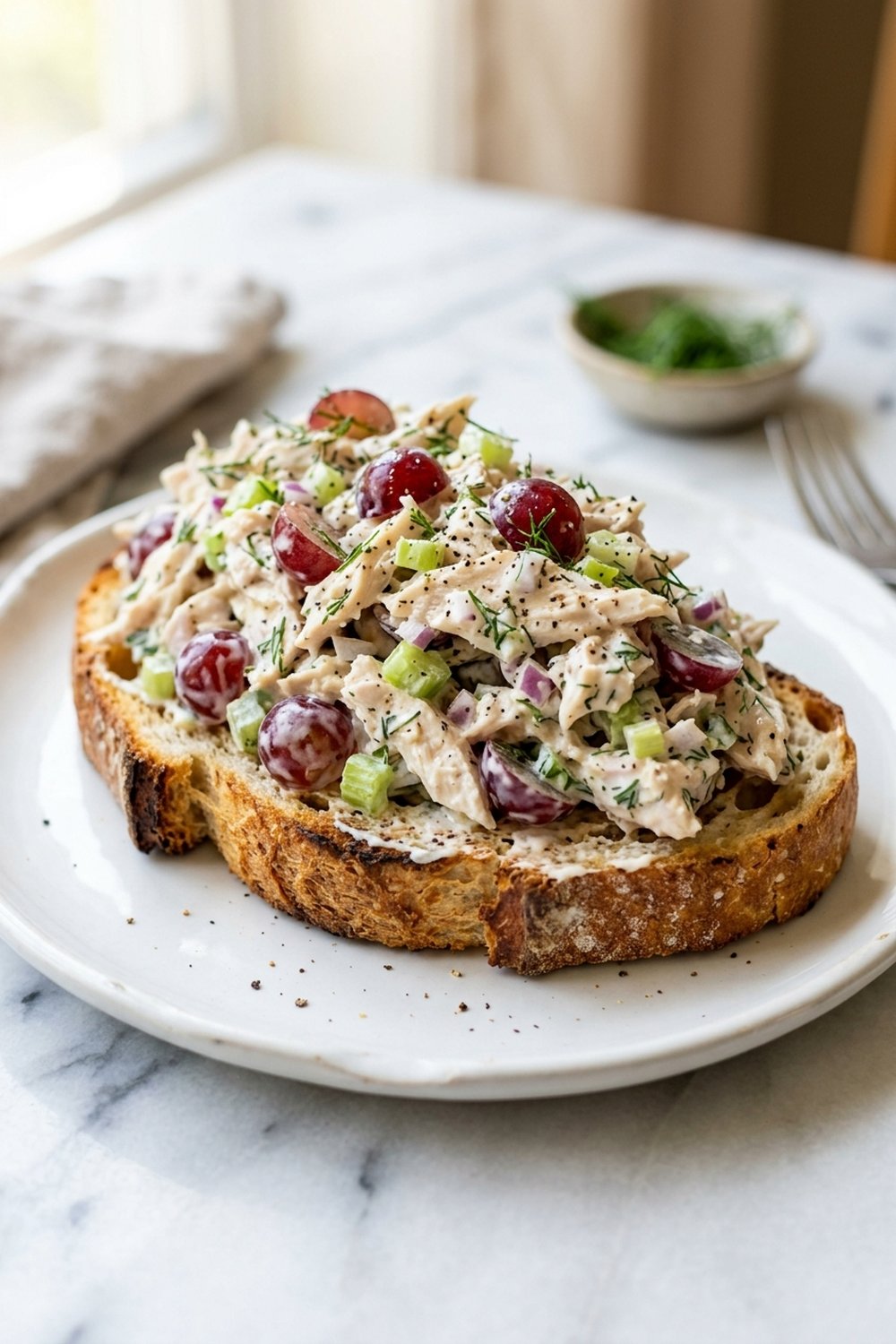 Greek Yogurt Chicken Salad close up