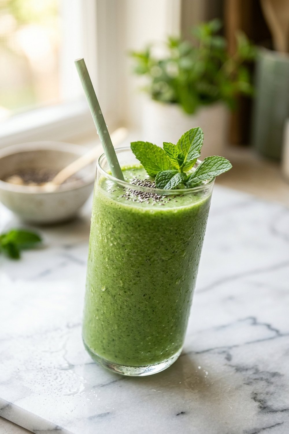 Green Detox Smoothie close up