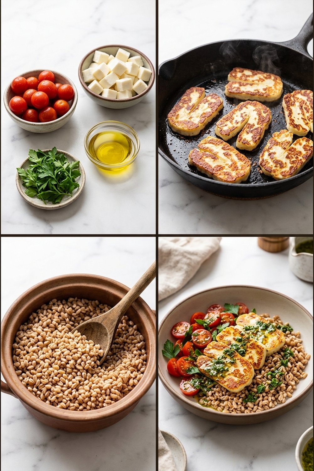 How to make Halloumi Grain Bowl