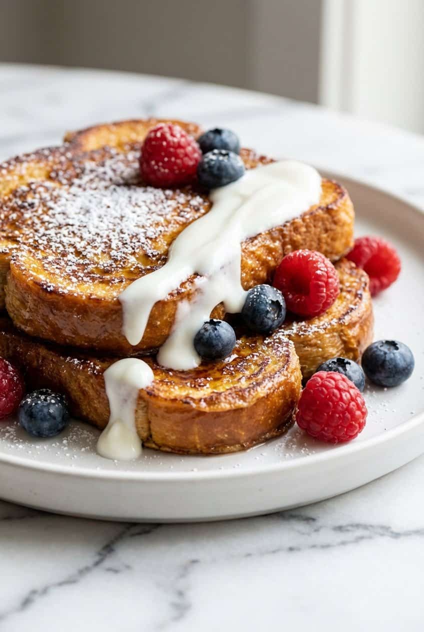 Close up of High Protein French Toast