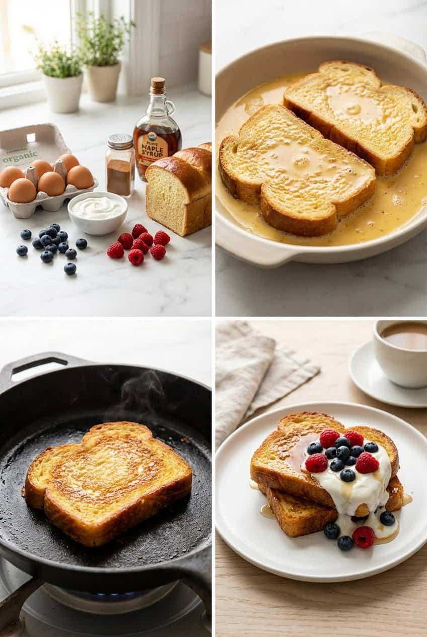 Step by step process for making High Protein French Toast
