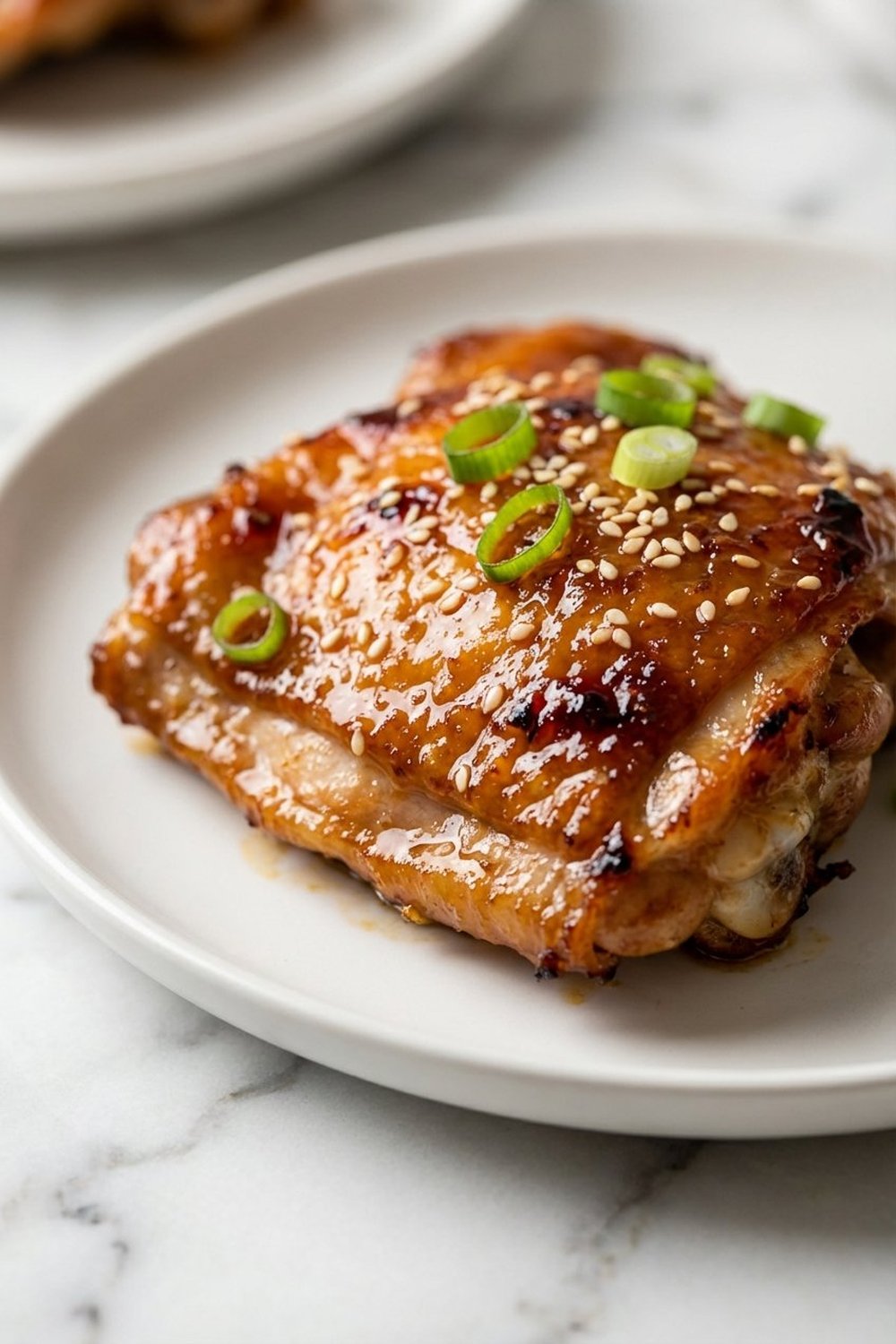 Honey Garlic Chicken Thighs close up