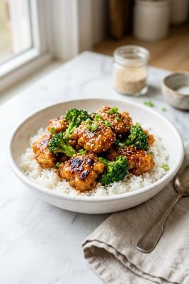 Honey Sesame Chicken with Broccoli