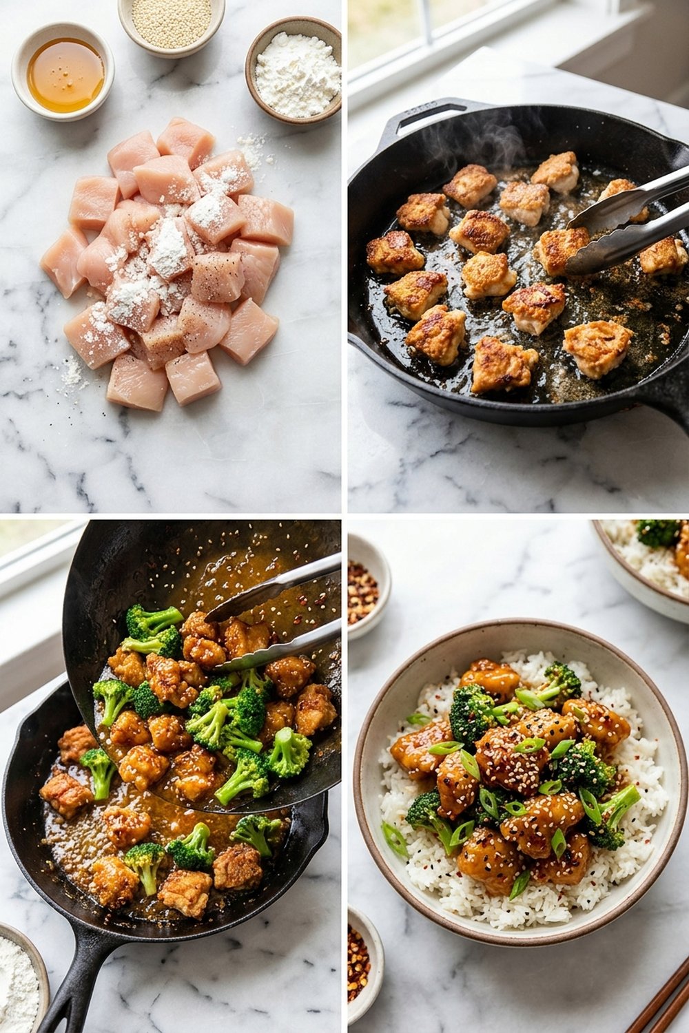 How to make Honey Sesame Chicken with Broccoli