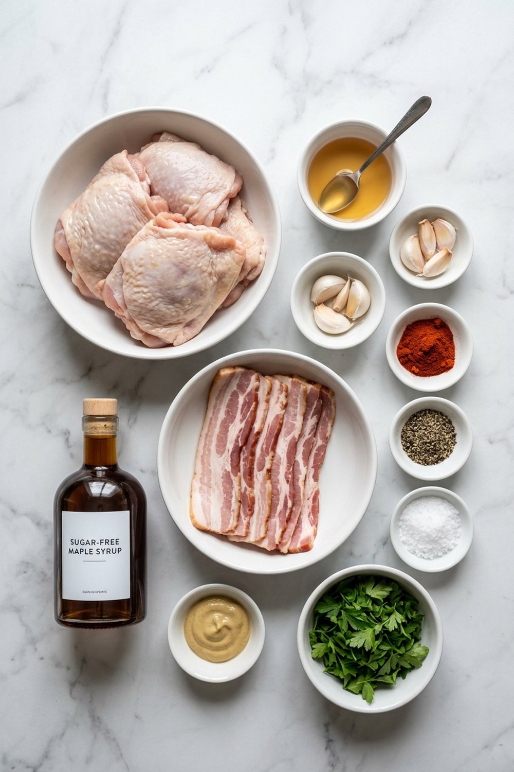 Keto Bacon Wrapped Chicken Thighs ingredients