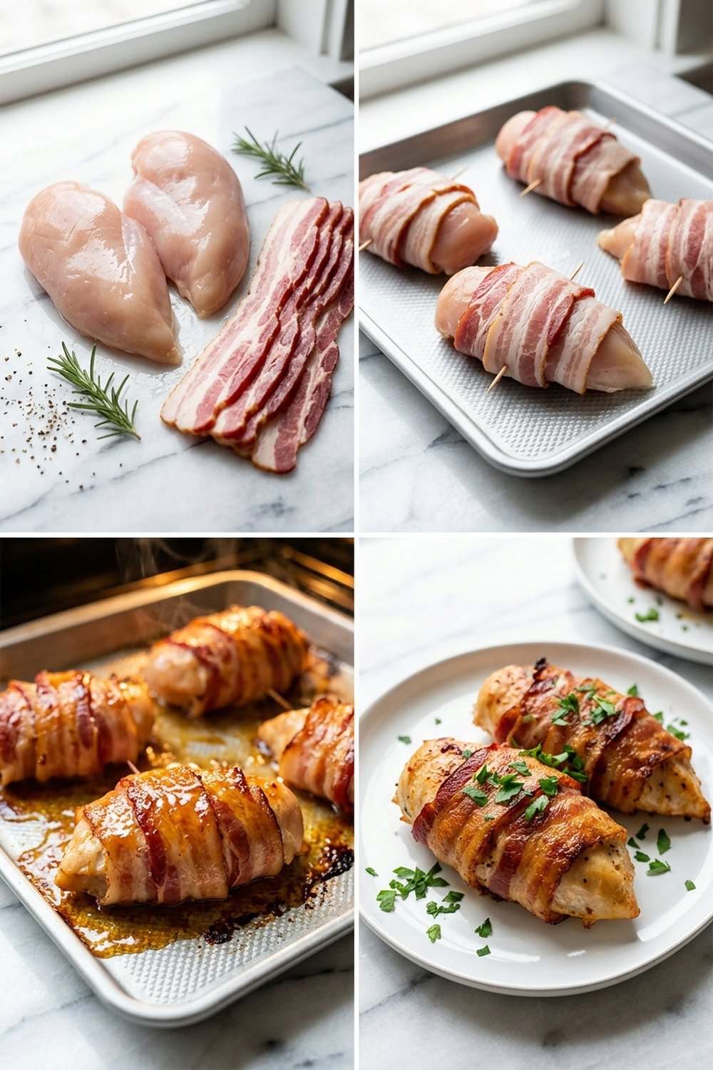 How to make Keto Bacon Wrapped Chicken Thighs