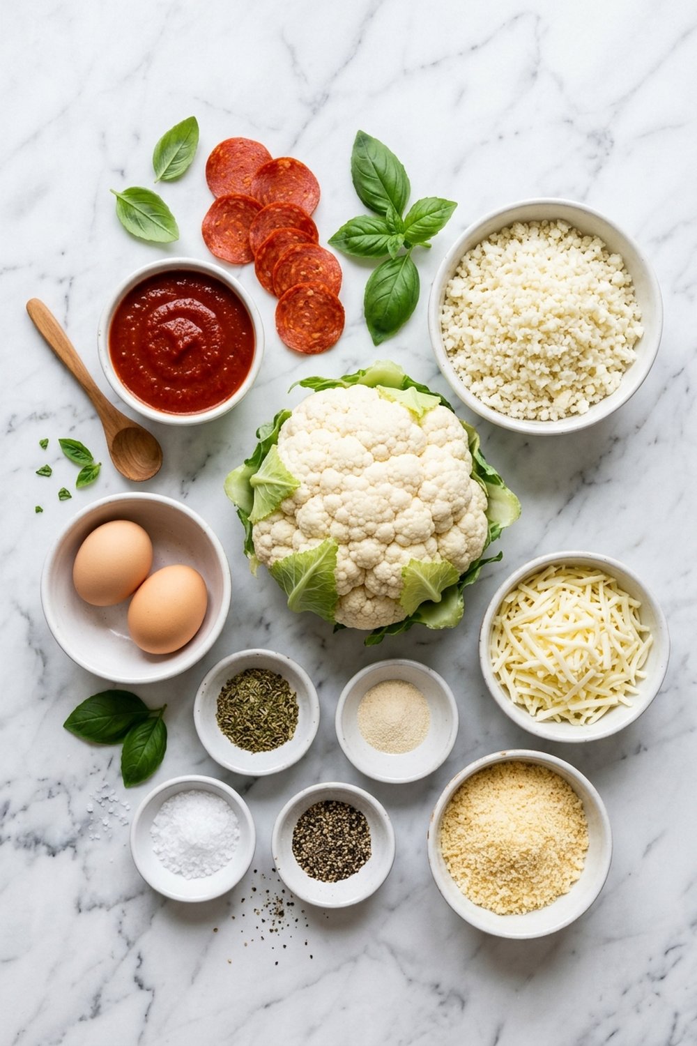 Keto Cauliflower Pizza Crust ingredients
