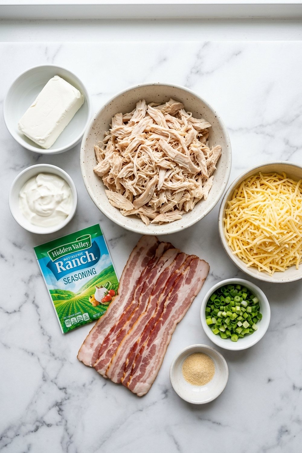Keto Chicken Bacon Ranch Casserole ingredients