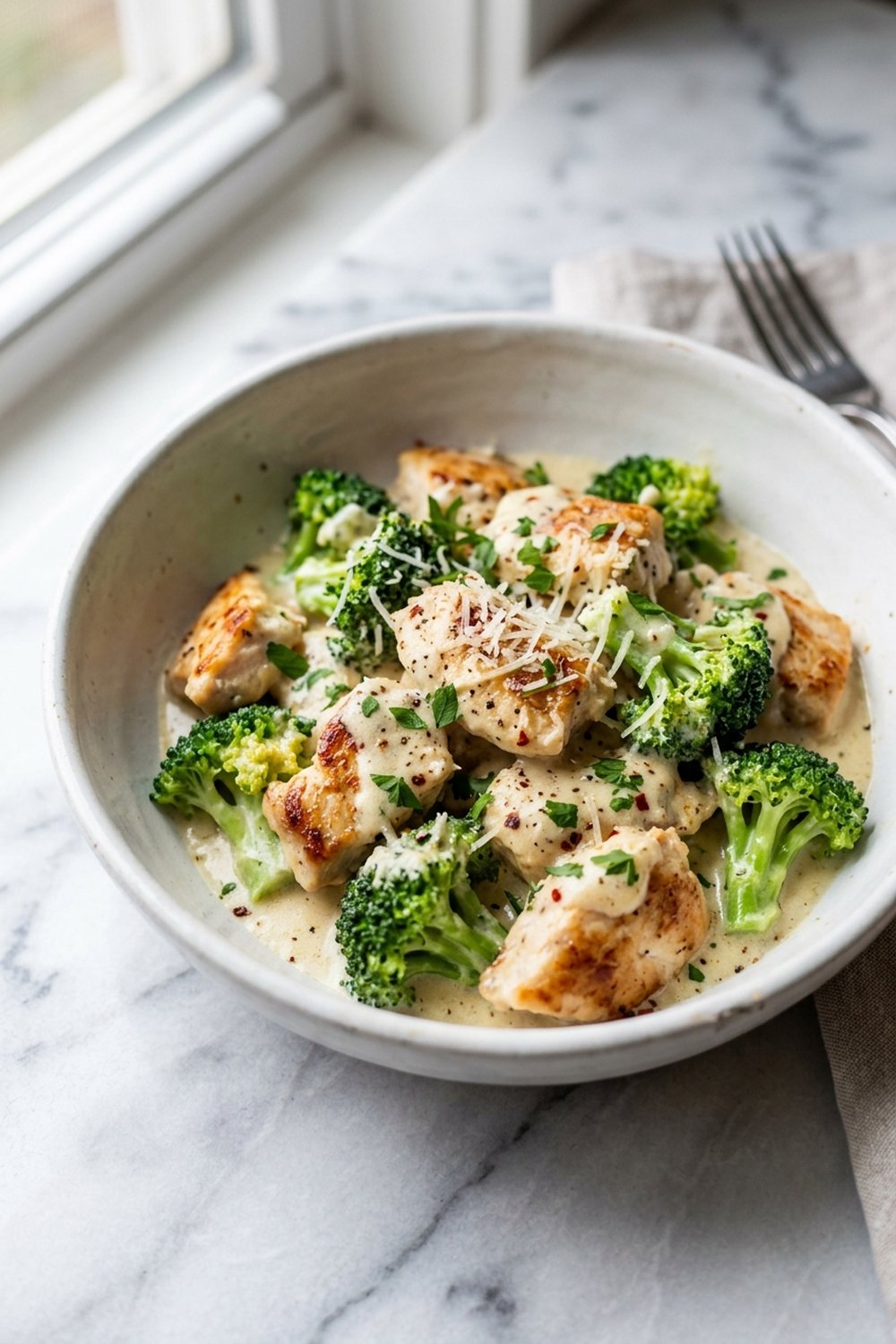 Keto Chicken Broccoli Alfredo