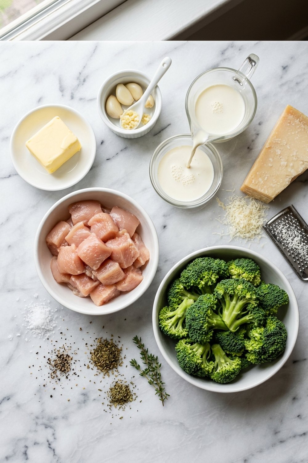 Keto Chicken Broccoli Alfredo ingredients
