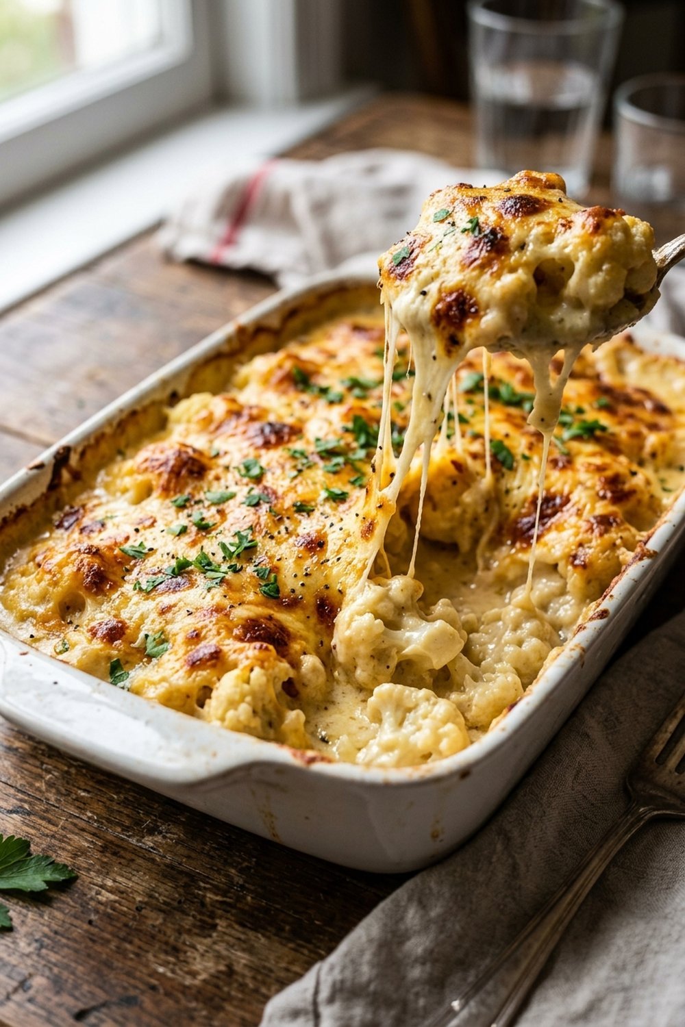 Keto Chicken Broccoli Casserole close up