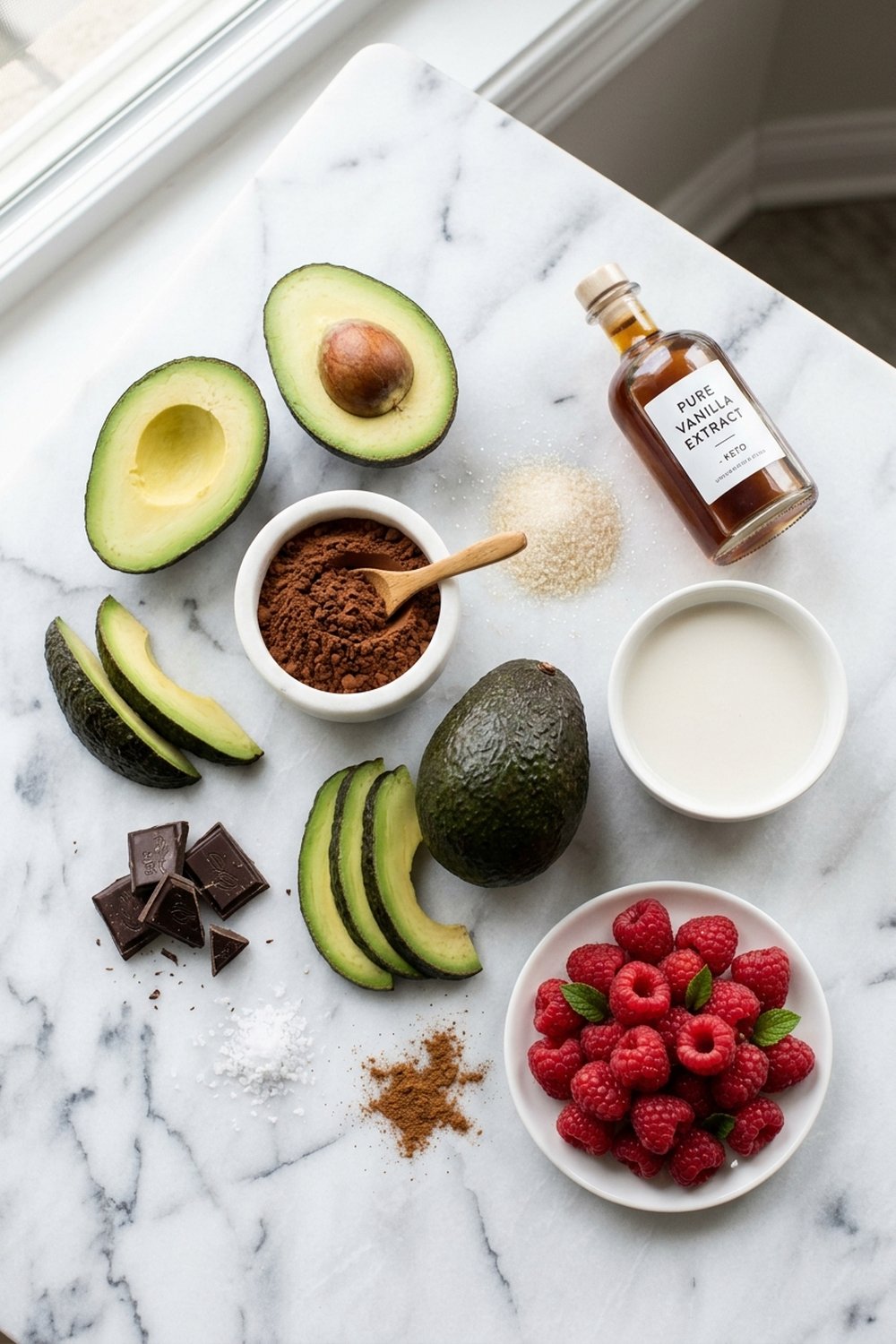 Keto Chocolate Avocado Mousse ingredients