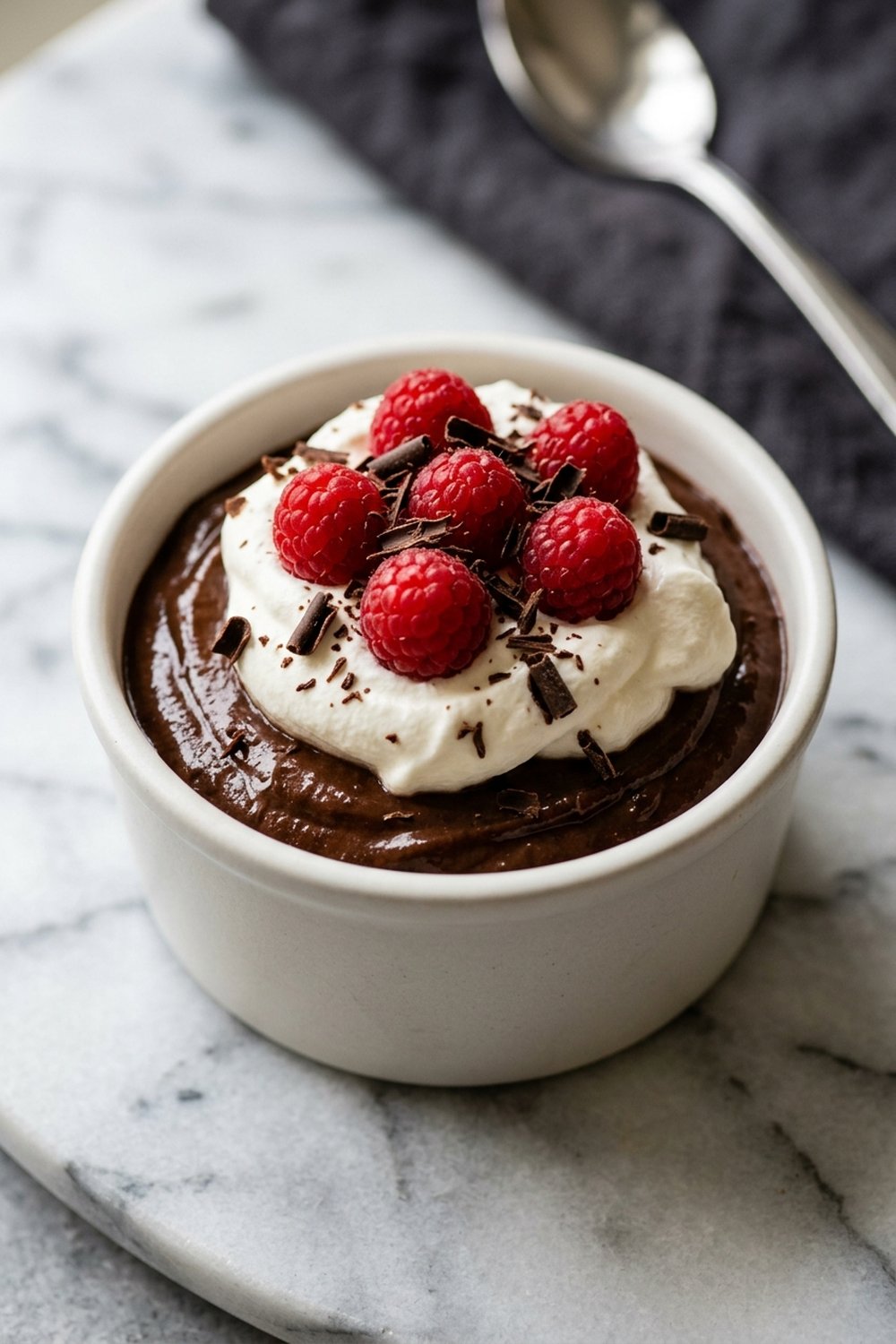 Keto Chocolate Avocado Mousse close up