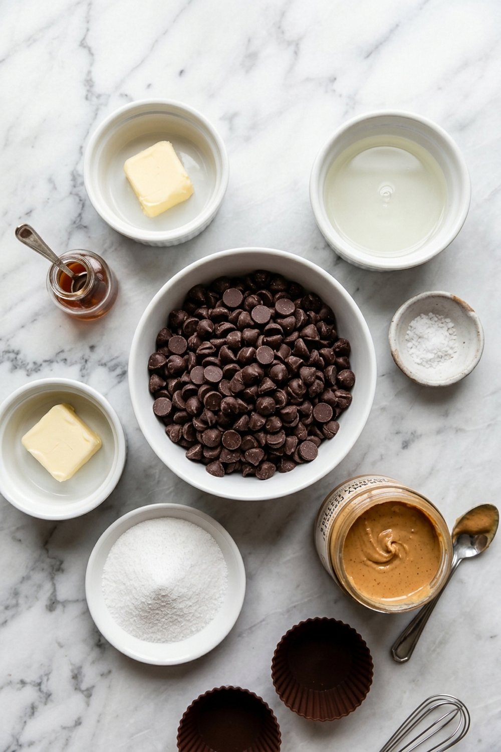 Keto Chocolate Peanut Butter Cups ingredients