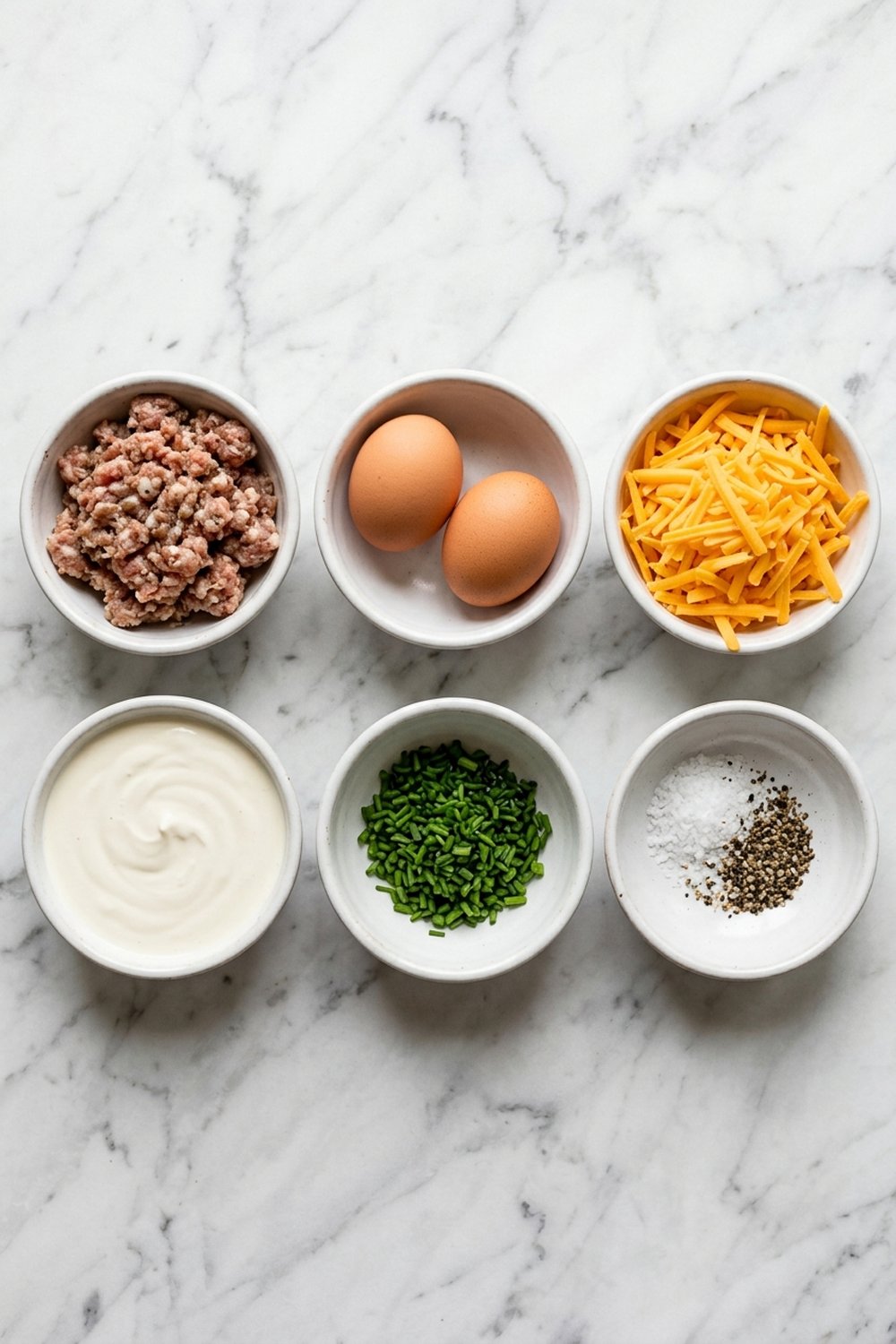 Keto Sausage Egg Breakfast Cups ingredients