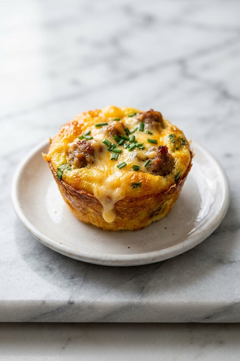 Keto Sausage Egg Breakfast Cups close up