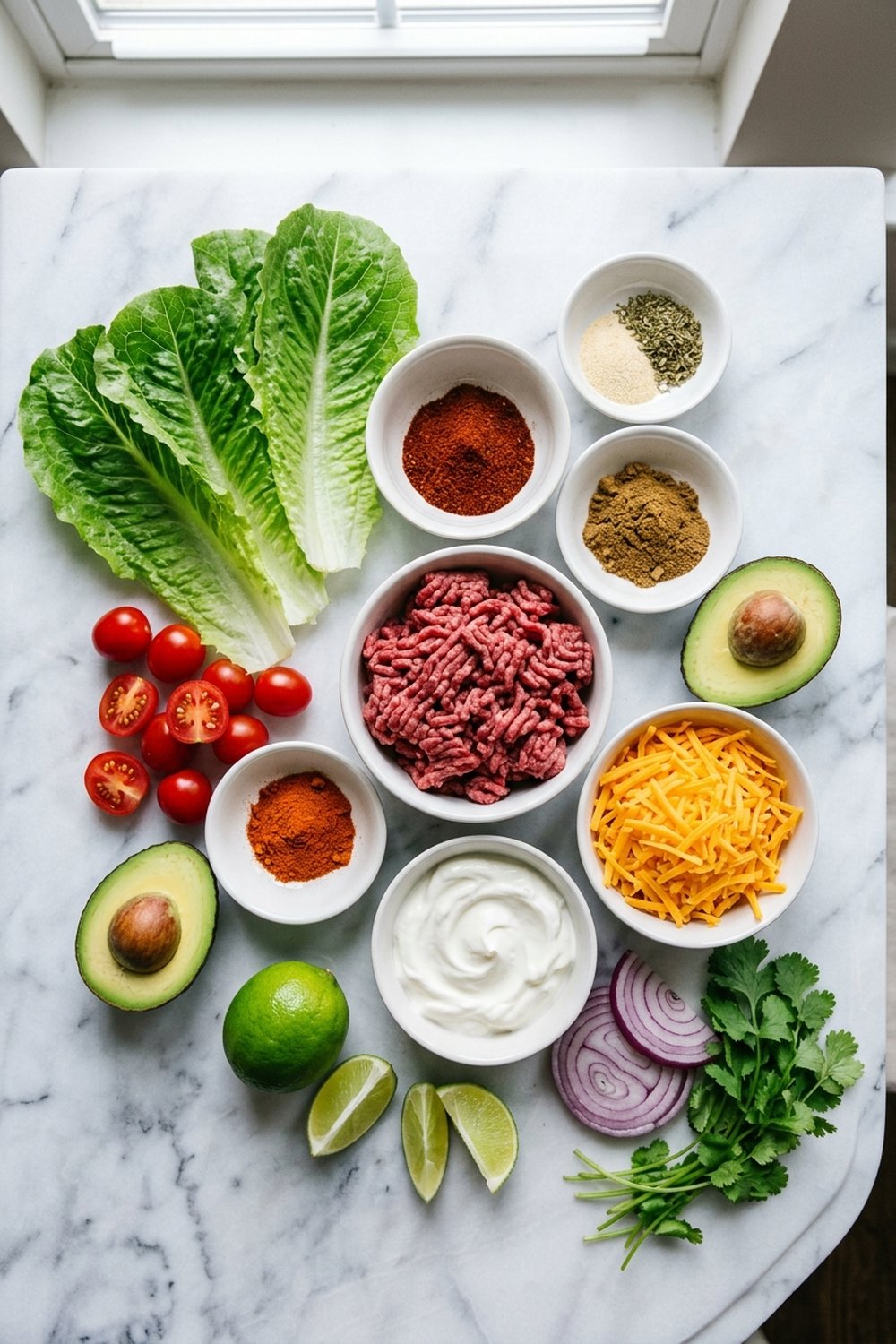 Keto Taco Salad Bowls ingredients