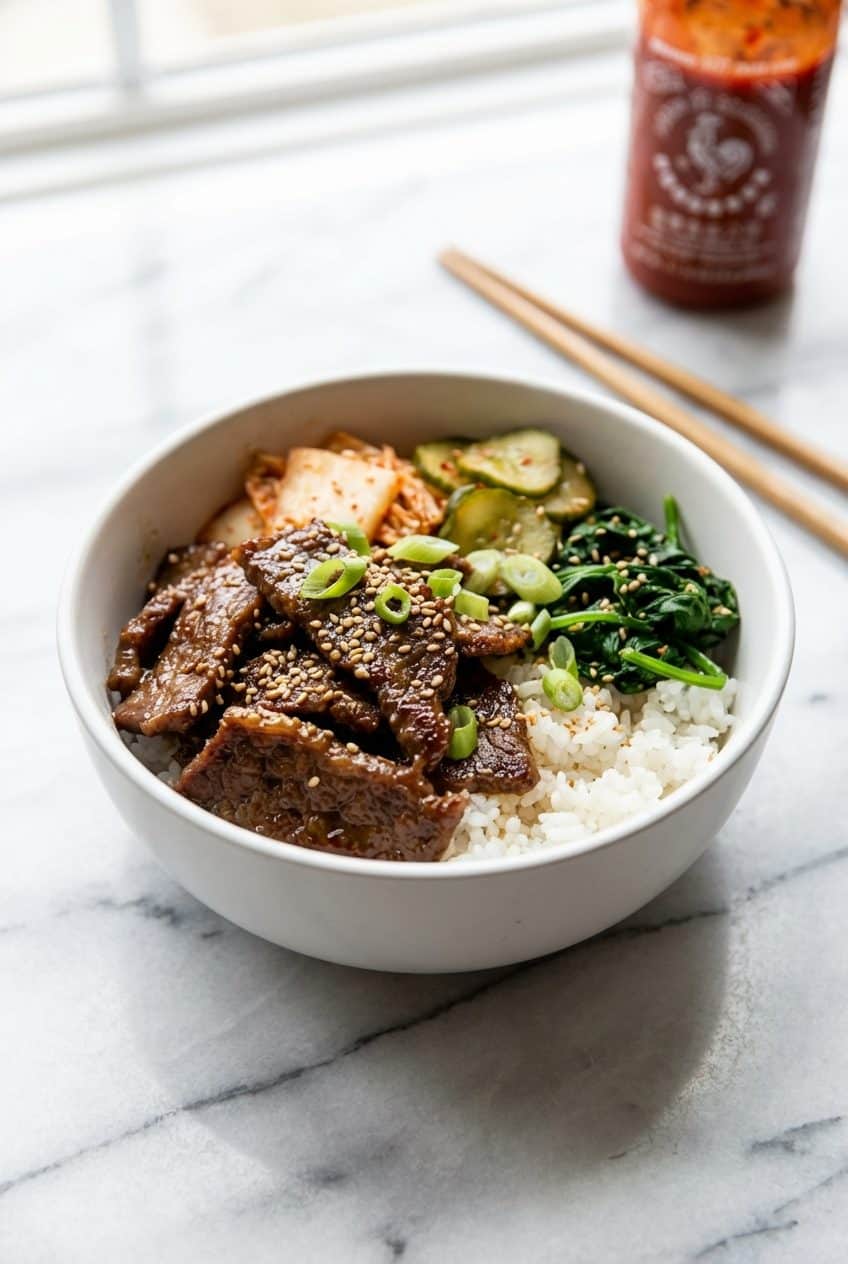 Single serving Korean beef bulgogi bowl