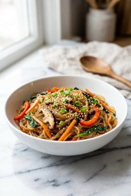 Korean Japchae Noodles hero shot