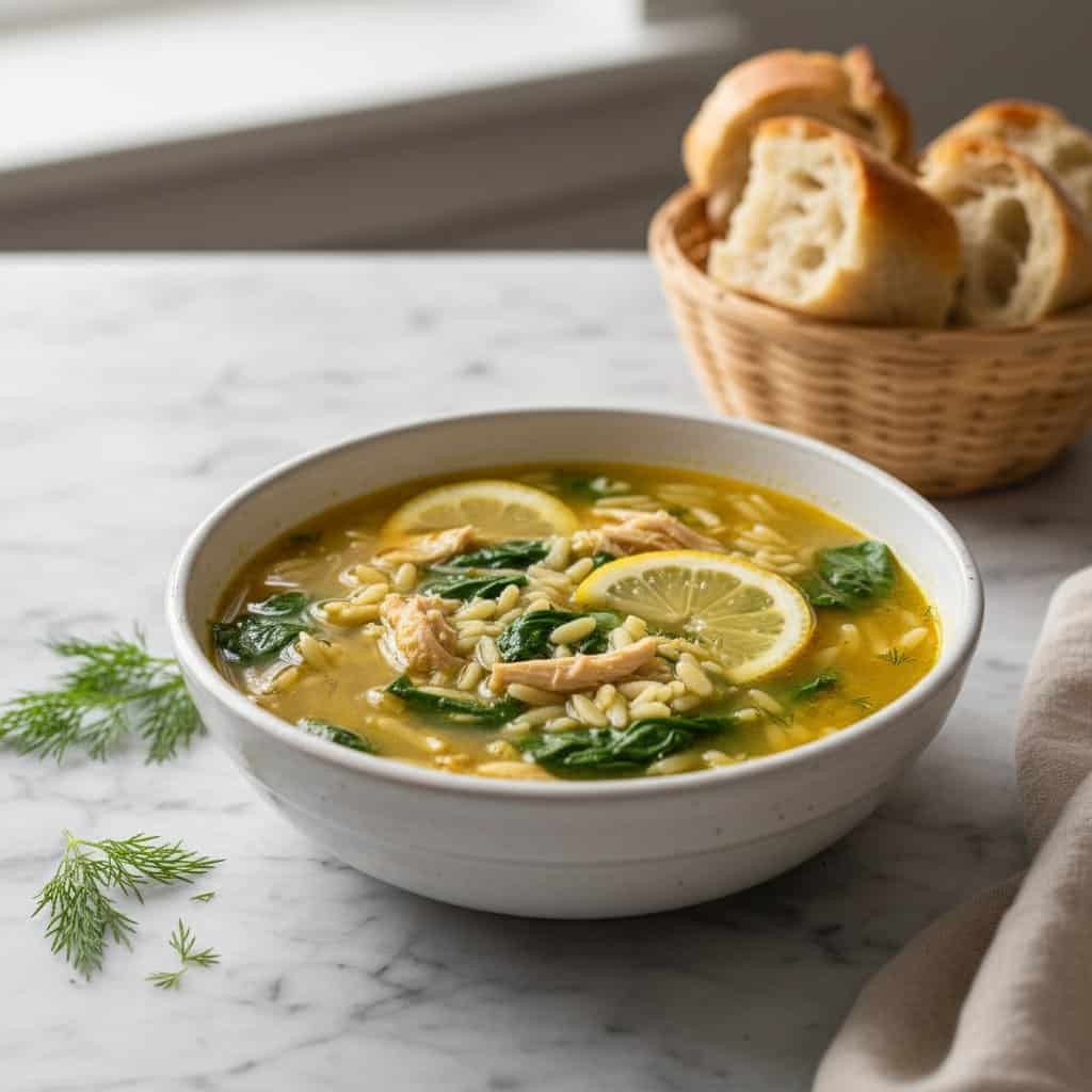 Lemon Chicken Orzo Soup hero shot